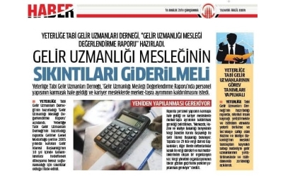 "Gelir İdaresi Yeni Bir Sayfa Açmalı" (Muhtelif Gazeteler)